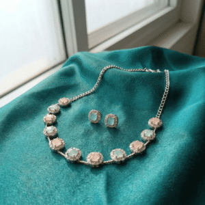 Eshanarya Pastel AD Floral Necklace Set 2