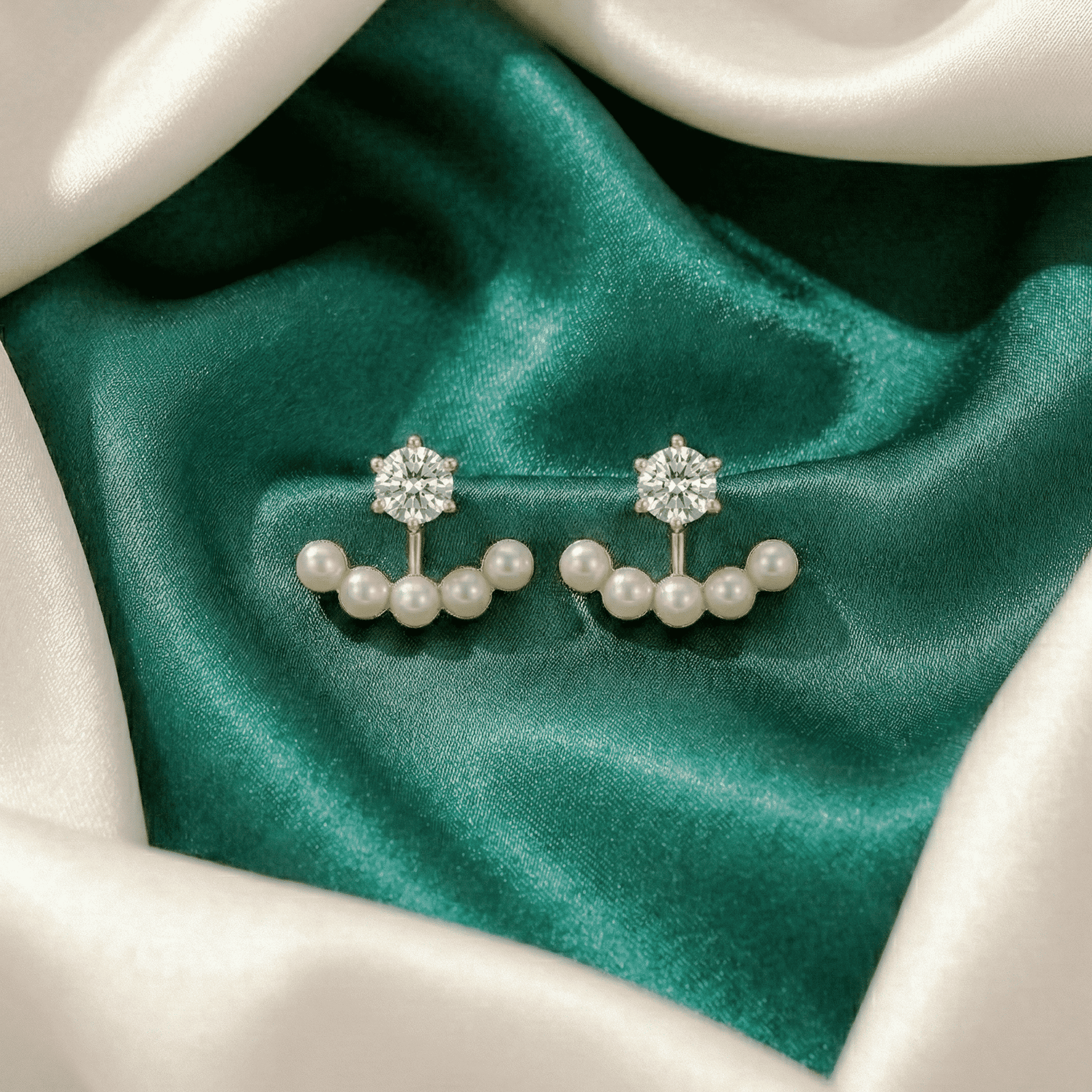 4-Way Wearable Pearl Stud Earrings Combo for Women