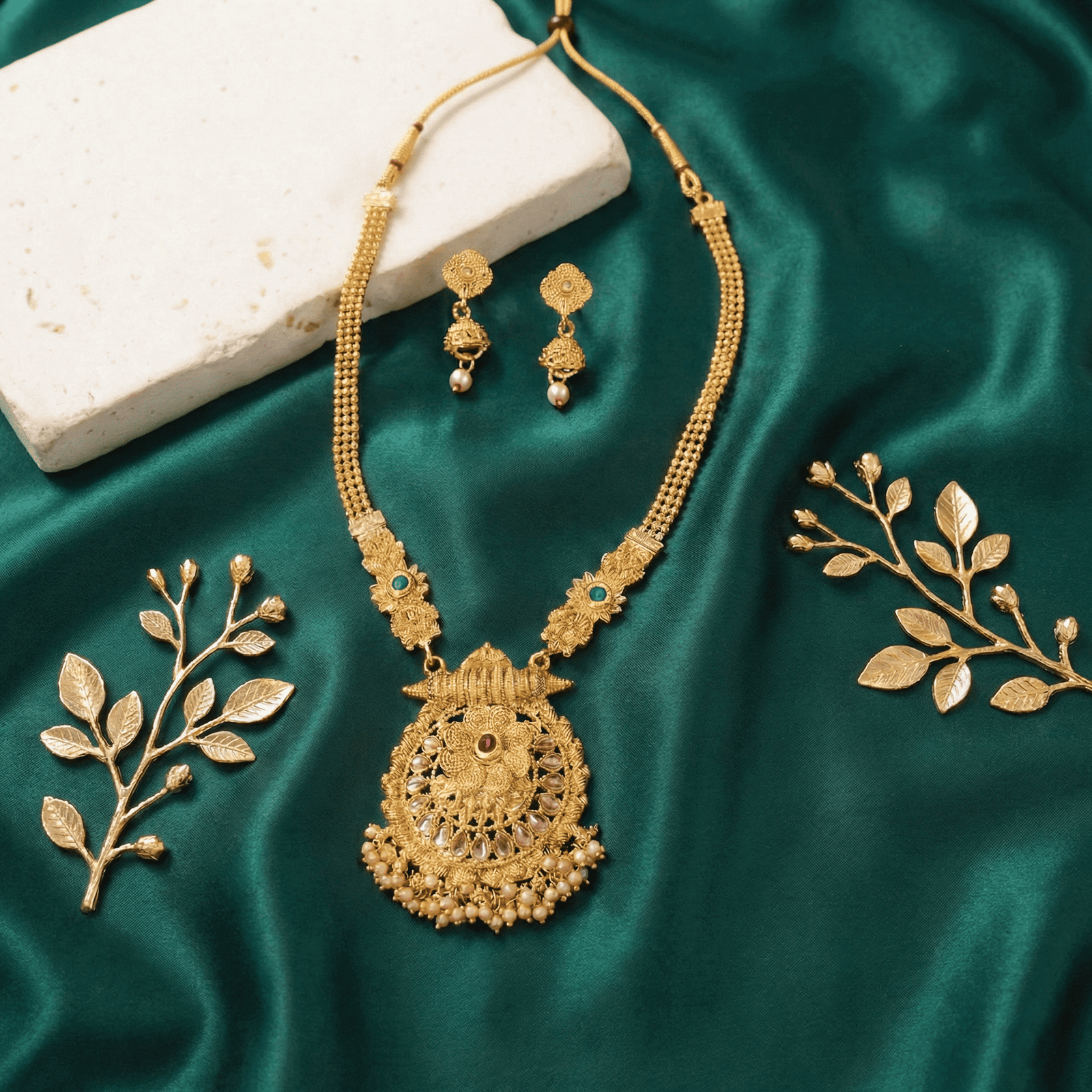 Gold-Tone Rani Haar Necklace Set 2