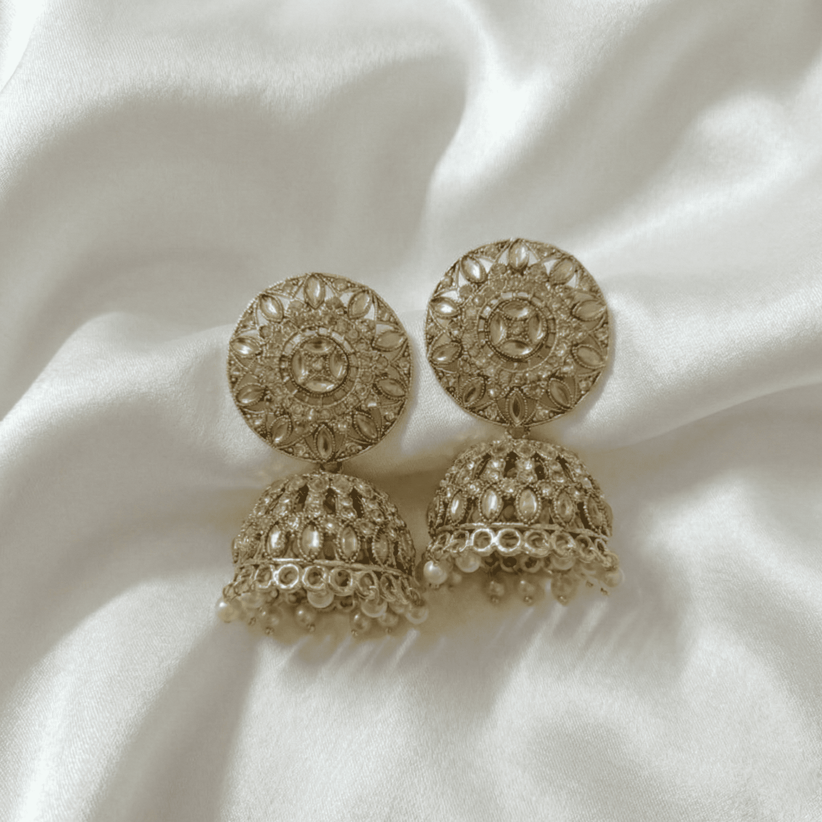 Statement mandala jhumka earrings for wedding styling