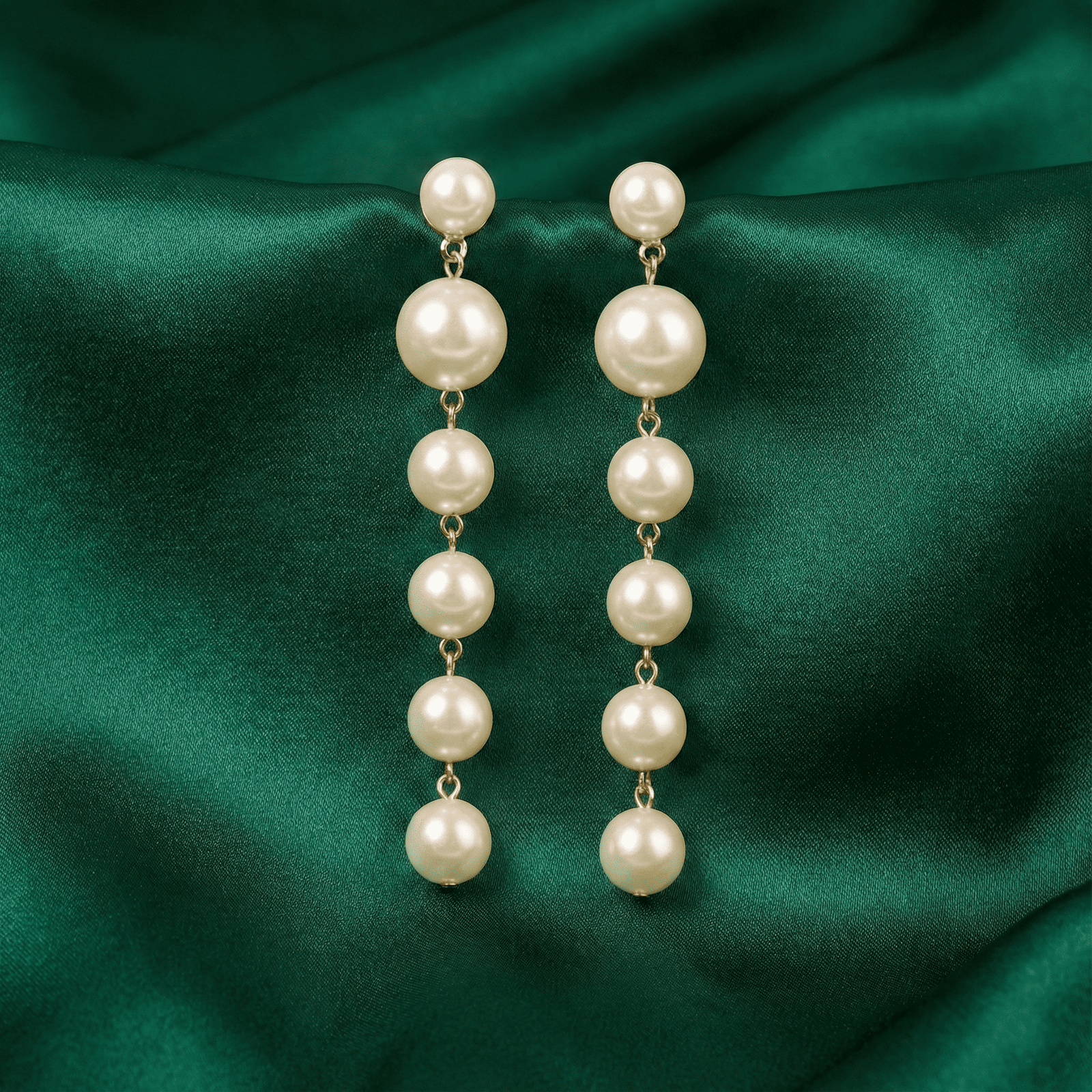 Eshanarya Classic Triple-Layer Pearl Necklace Set for Wome