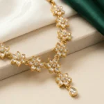 Floral AD Kundan Necklace close-up with stone detailing