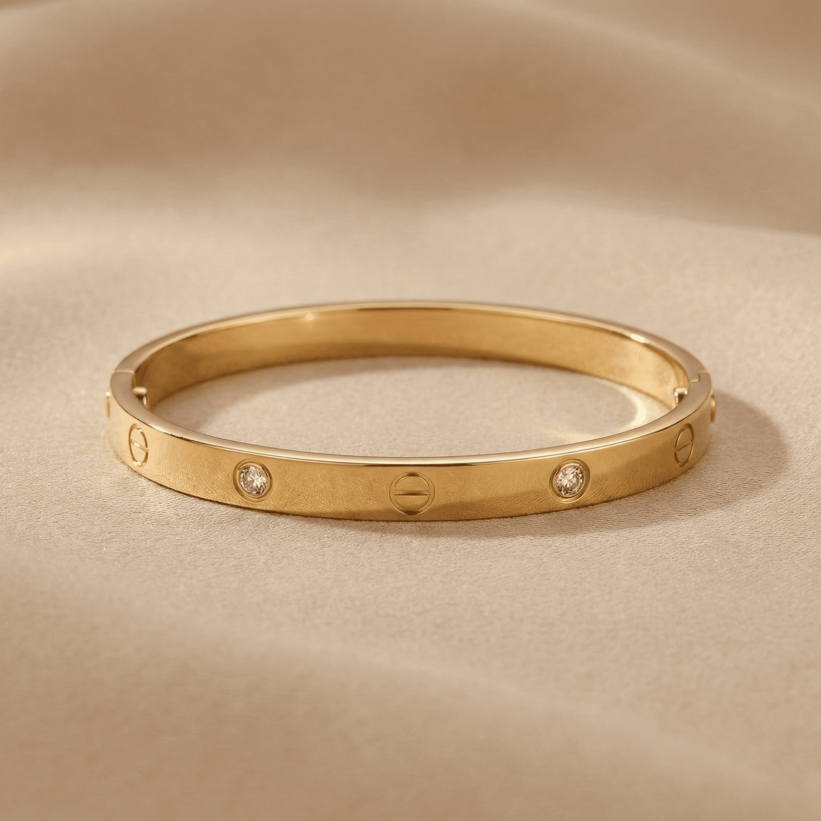 Eshanarya Gold-Tone Anti-Tarnish Stainless Steel Bracelet for Women