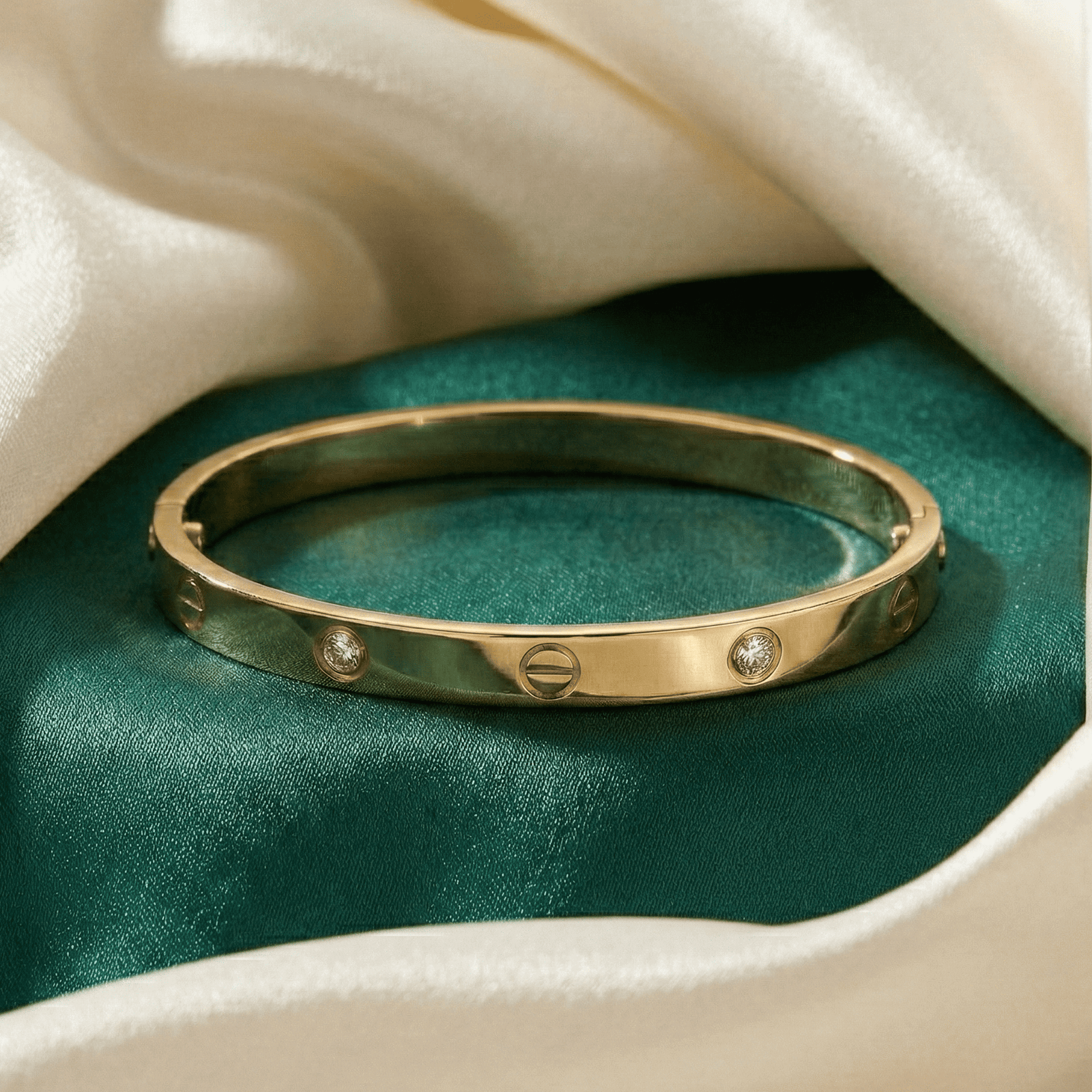 Eshanarya Gold-Tone Anti-Tarnish Stainless Steel Bracelet for Women