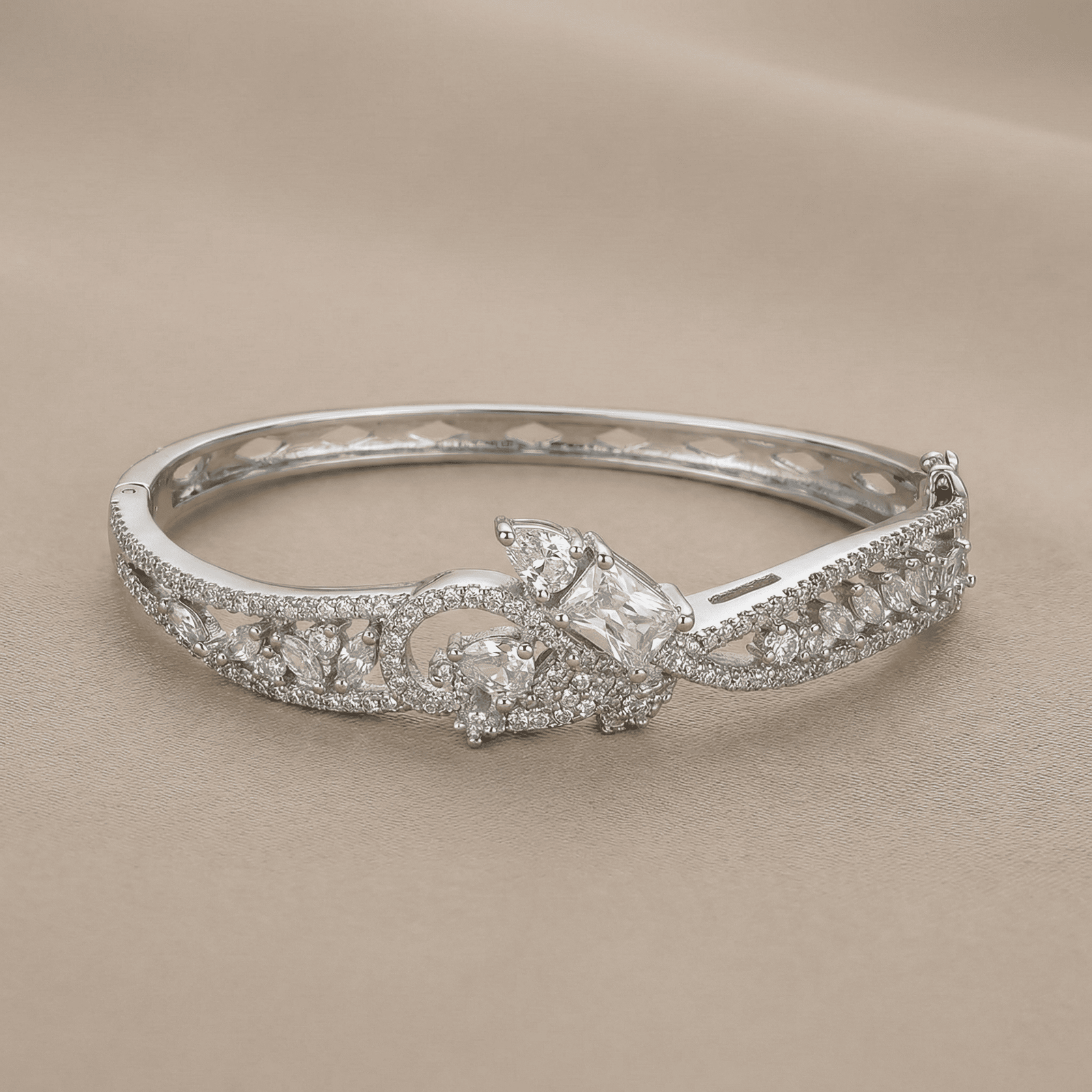 Silver zircon anti-tarnish bracelet for women