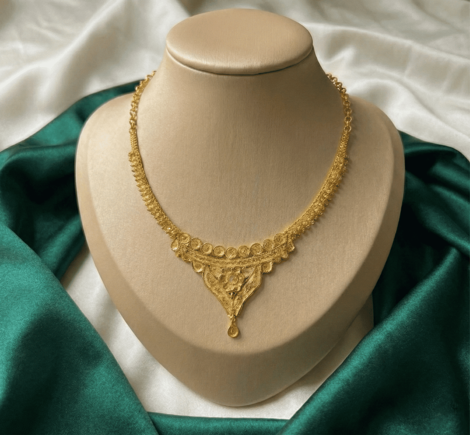 Eshanarya Swarna Kasu V-Drop One Gram Necklace for women