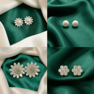 Floral Pearl Multi-Style Stud Earrings Combo_Main