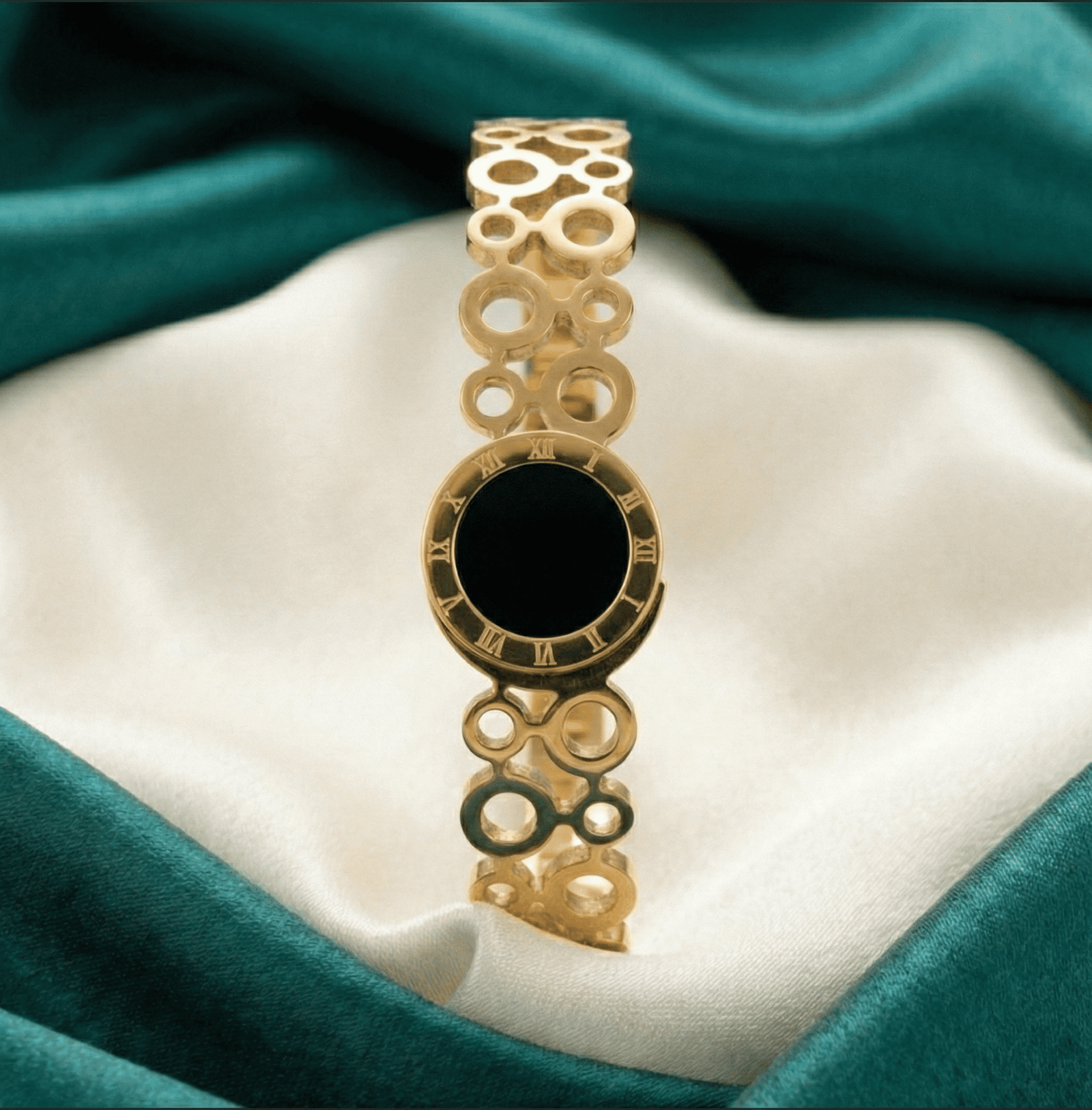 Gold-Tone-Circular-Link-Anti-Tarnish-Bracelet