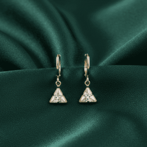 Gold Tone Triangle Drop Earrings 2