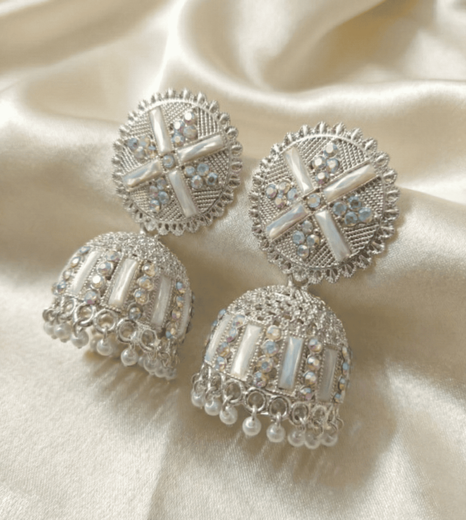 Oxidised Silver Mirror-Style Jhumka Earrings for Women– A Reflective Statement with Traditional Depth