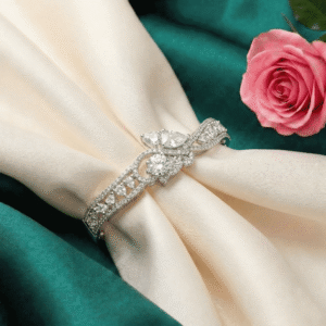 Silver Tone Crystal Studded Statement Bracelet 9