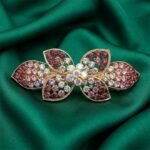 Crystal Hair Clip for Women with Gold Finish for Party Wear