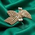 Decorative Hair Clip for Women with Crystal Butterfly Bow Design