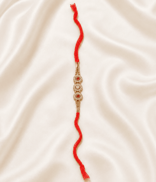Eshanarya Triple Crystal Floral Designer Rakhi for Brother
