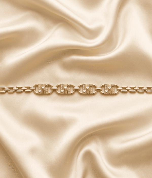 Eshanarya Geometric Crystal Gold Finish Bracelet Rakhi for Brother