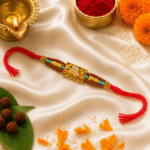 Spiritual Mahakal Rakhi for Brother with festive Raksha Bandhan décor and traditional pooja elements