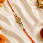 Luxury Designer Rakhi with Crystal Round Motif for Brother by Eshanarya