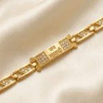 Eshanarya Jai Mata Di Gold Finish Bracelet Rakhi for Brother